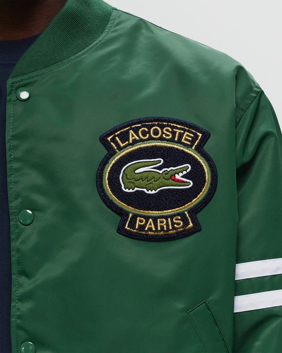 Lacoste WATER REPELLENT BADGE ACCENT BOMBER JACKET Green green