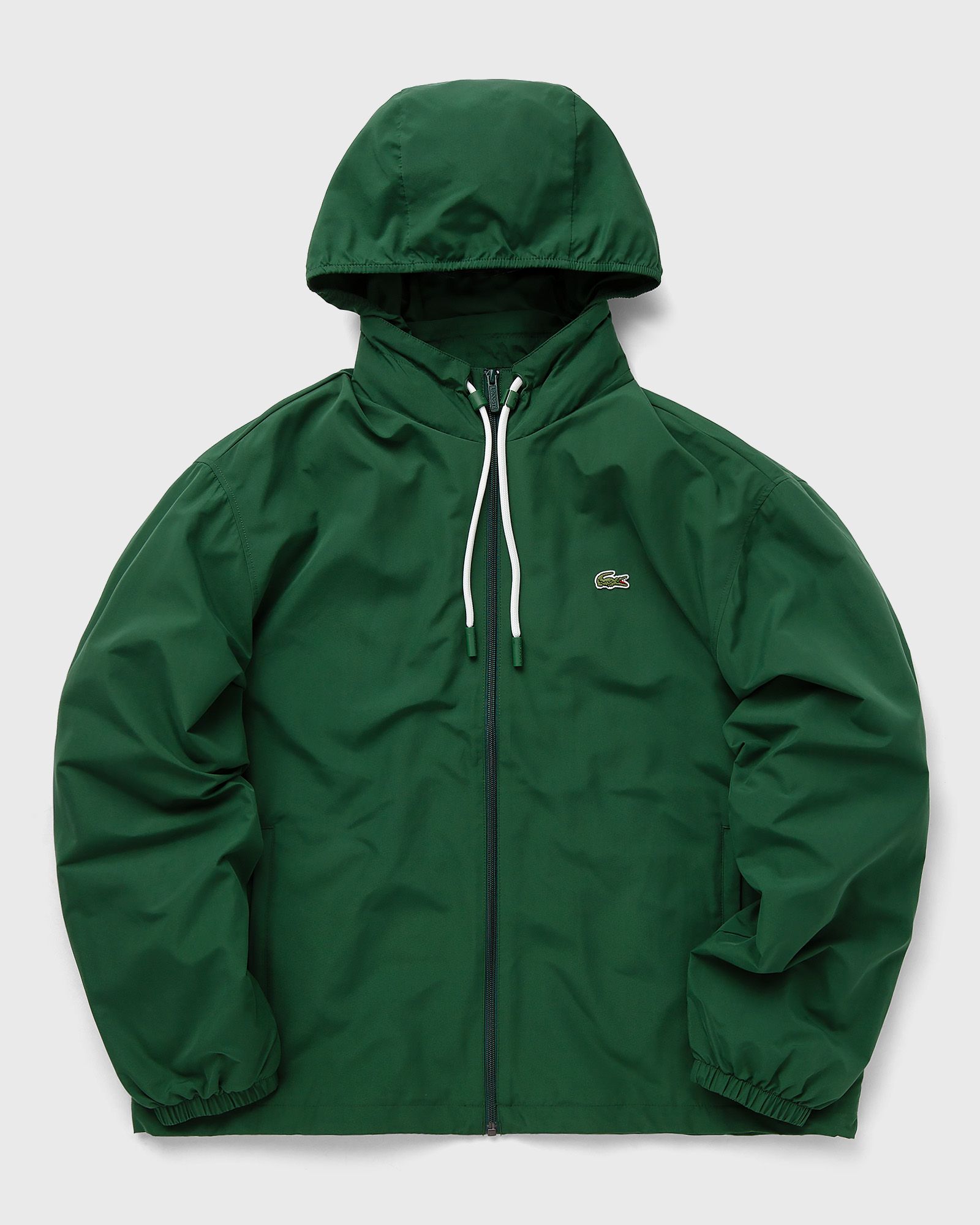 Lacoste - sportsuit jacket with removable hood men windbreaker green in größe:l