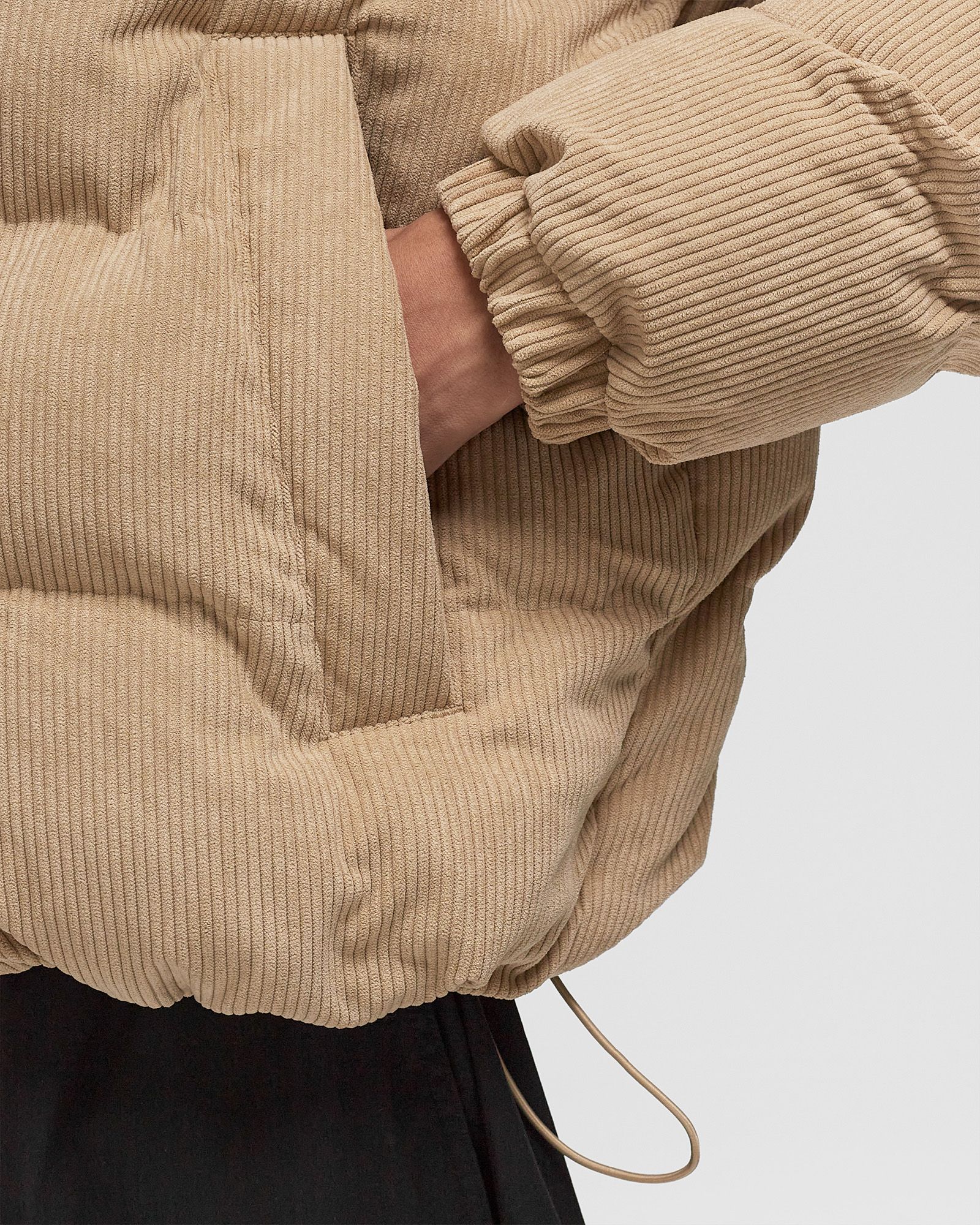 QUILTED VELOUR PUFFER JACKET