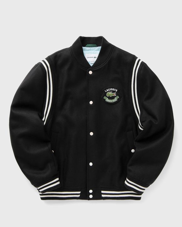 Lacoste Men s Premium Wool Varsity Jacket Black BSTN Store