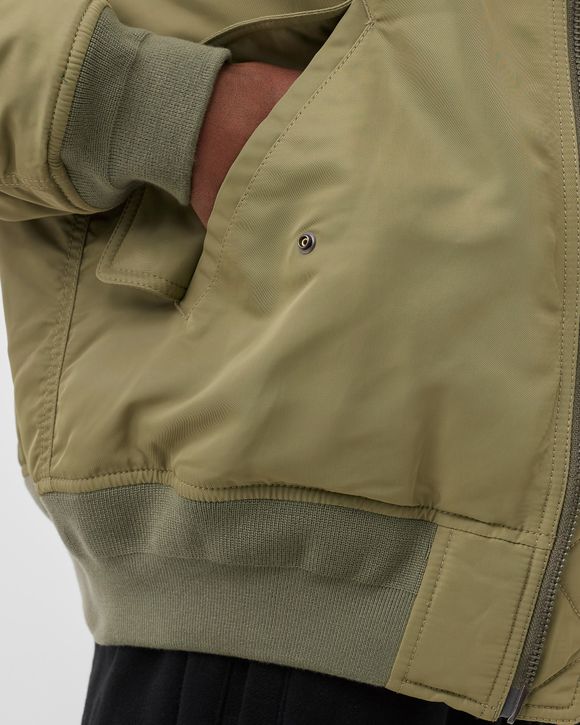Bimaterial Quilted Zip Bomber Jacket