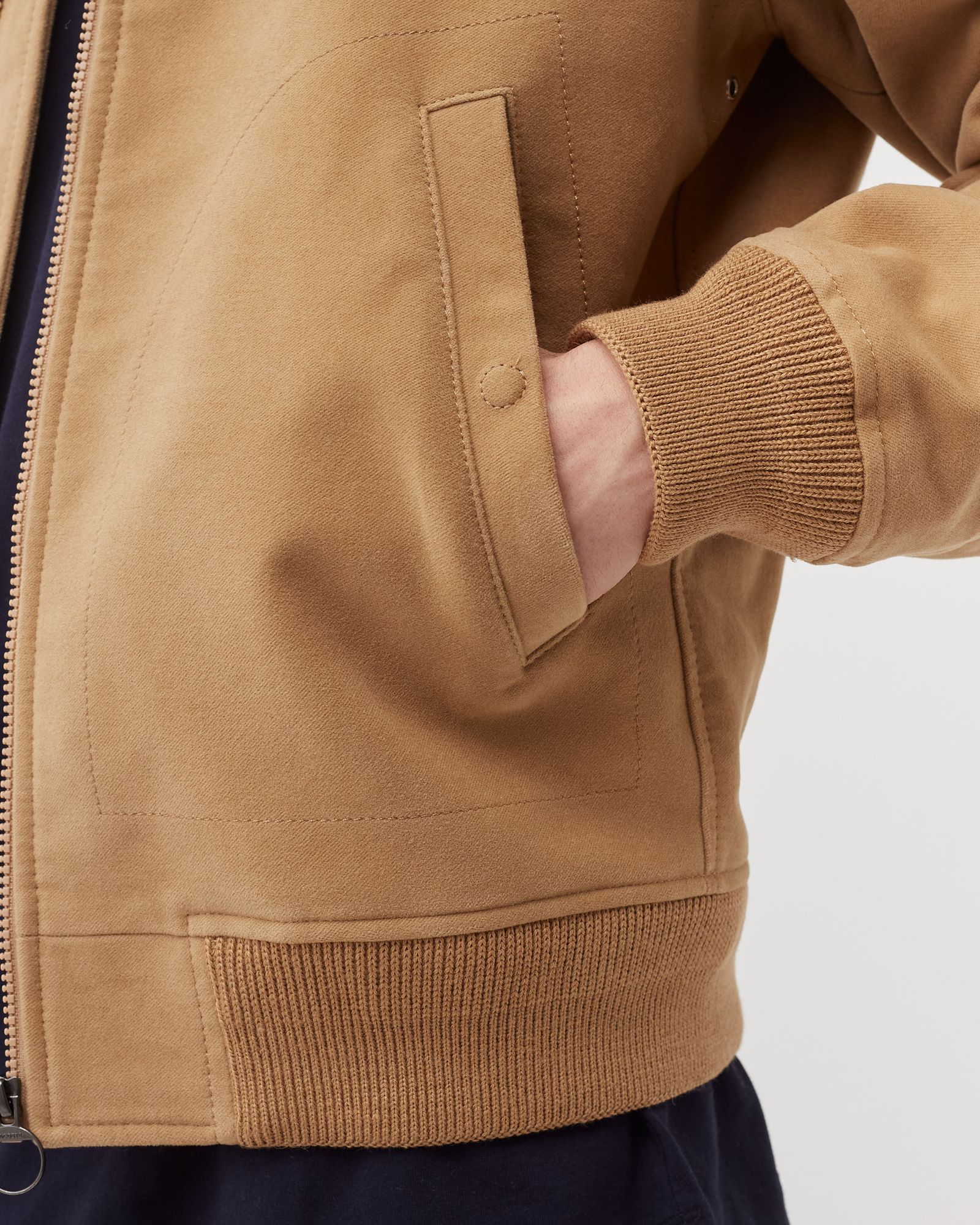 Padded Velvet Cotton Zippered Jacket