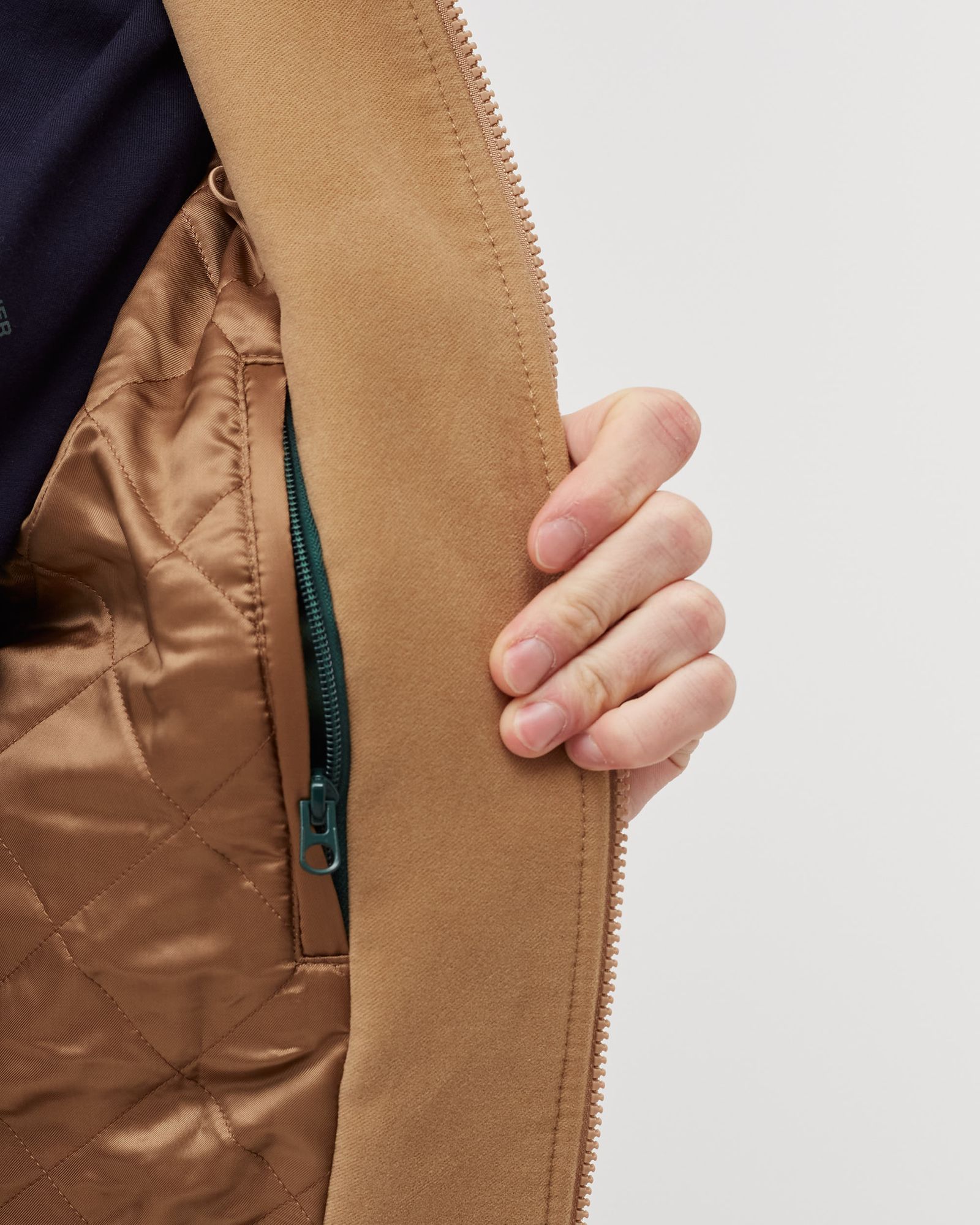 Padded Velvet Cotton Zippered Jacket