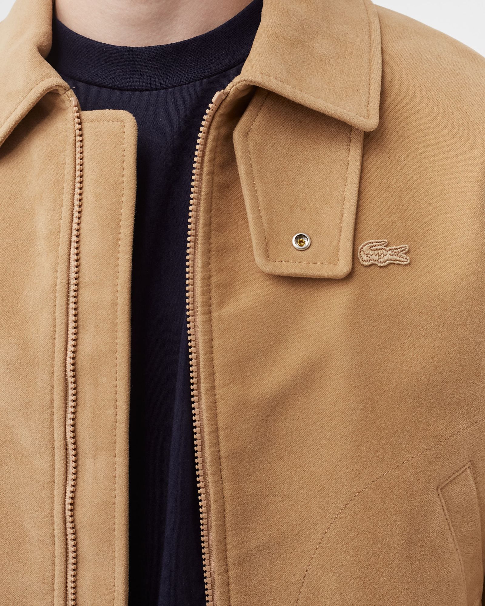 Padded Velvet Cotton Zippered Jacket