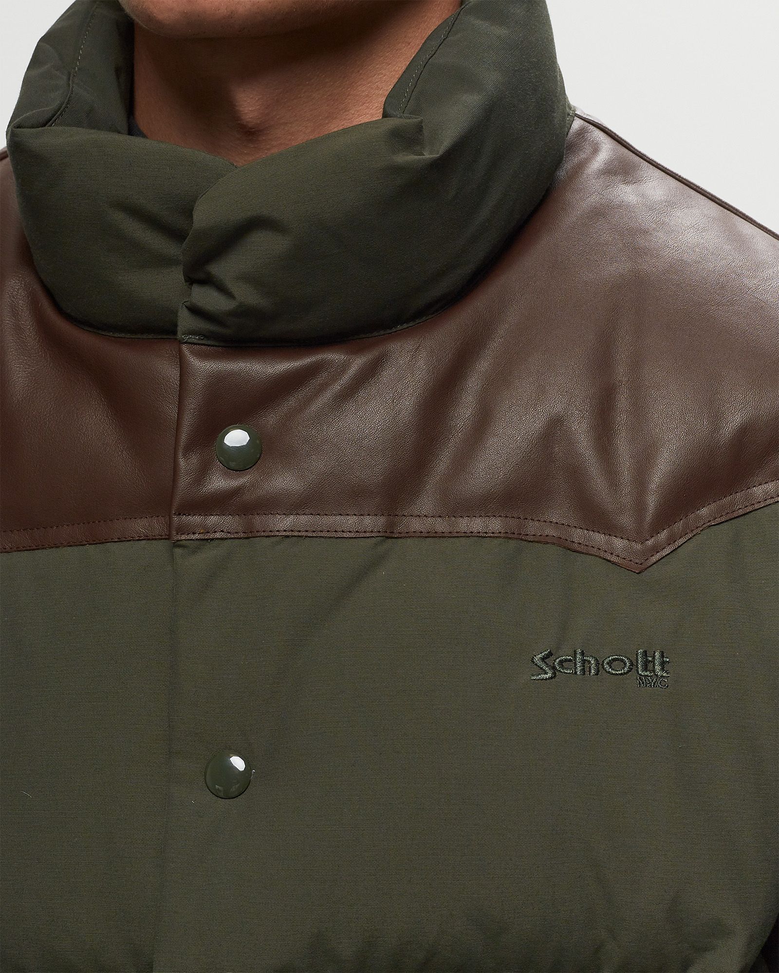 DOUDOUNE AVEC EMPIECEMENT EN CUIR