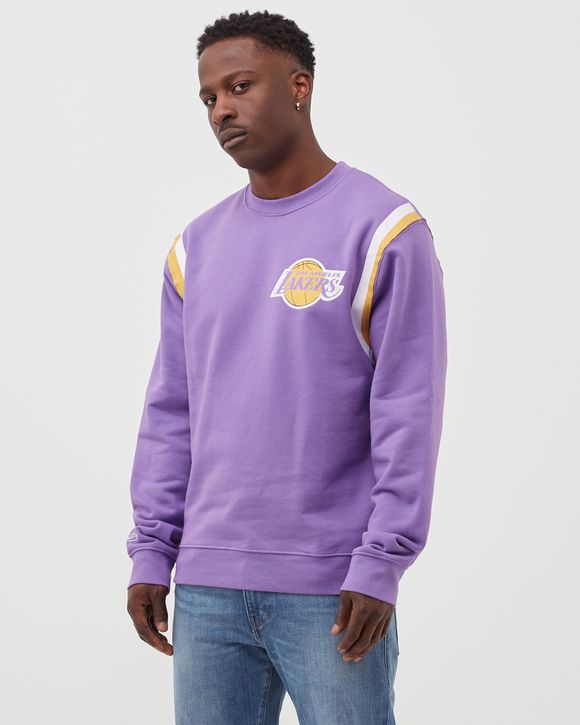 Mitchell & Ness La Lakers Big Face Black & Purple Split Crewneck Sweatshirt