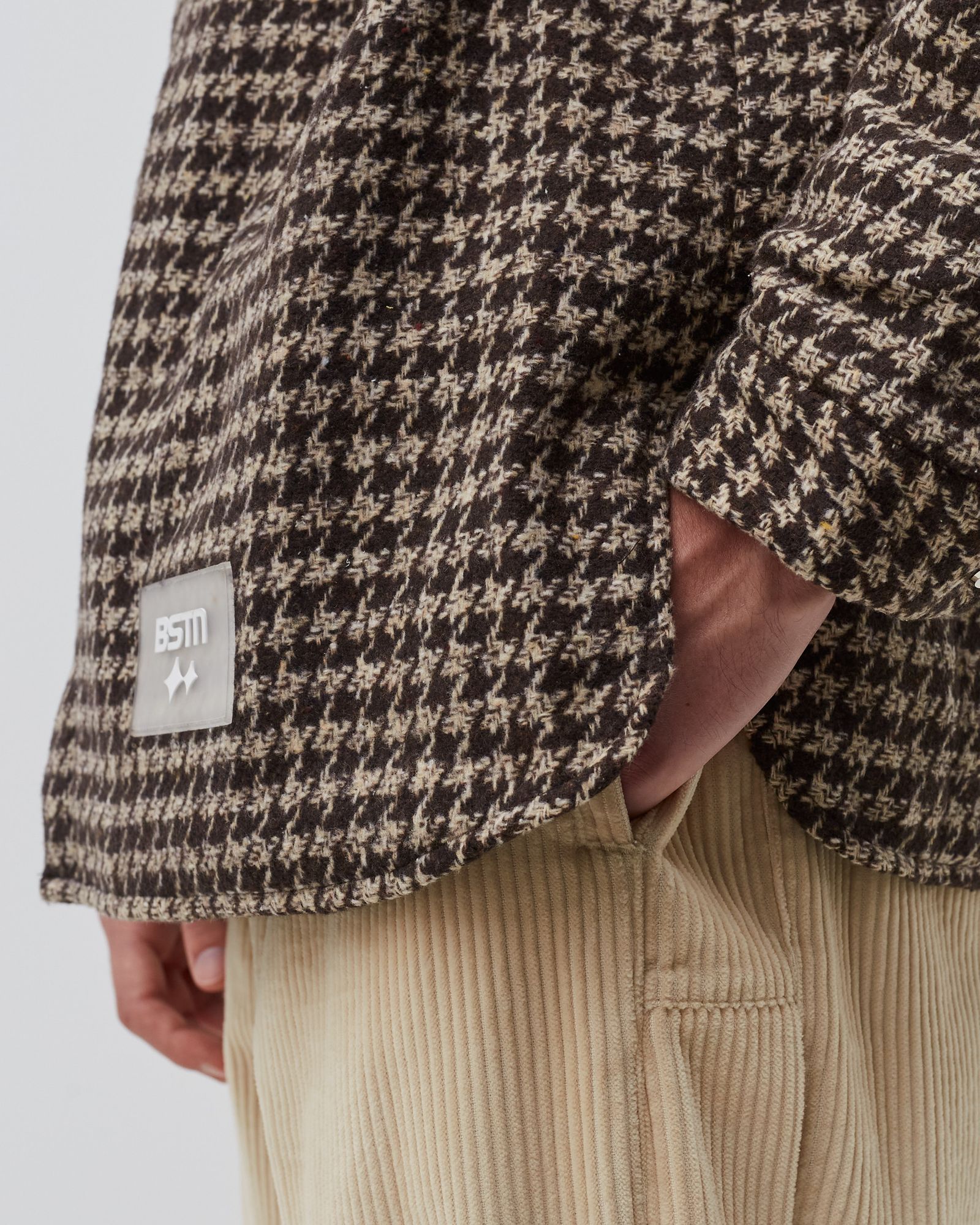 Houndstooth Padded Overshirt