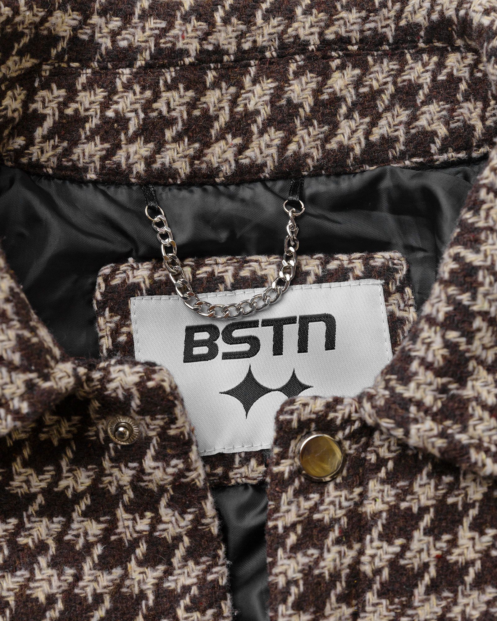 Houndstooth Padded Overshirt