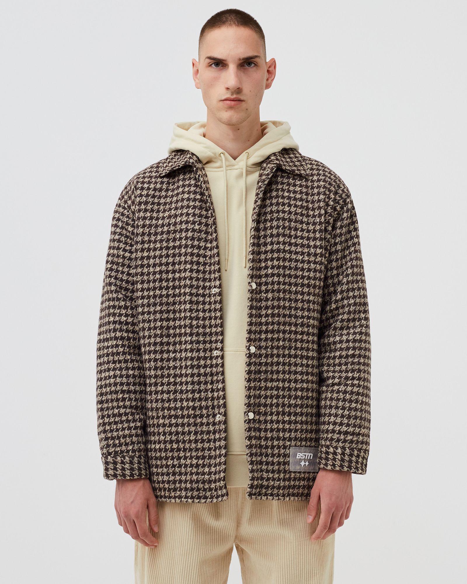 Houndstooth Padded Overshirt