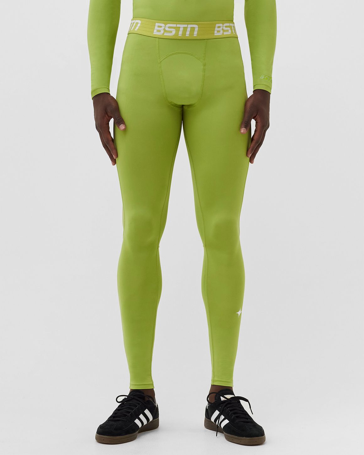 BSTN Brand Training Compression Tights Green LIGHT GREEN