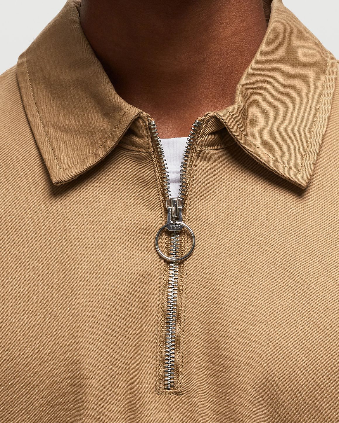 トップス theredthread S symbol bicolor tops BSTN Brand TWO-TONE HALFZIP SHIRT Brown/Beige | BSTN Store