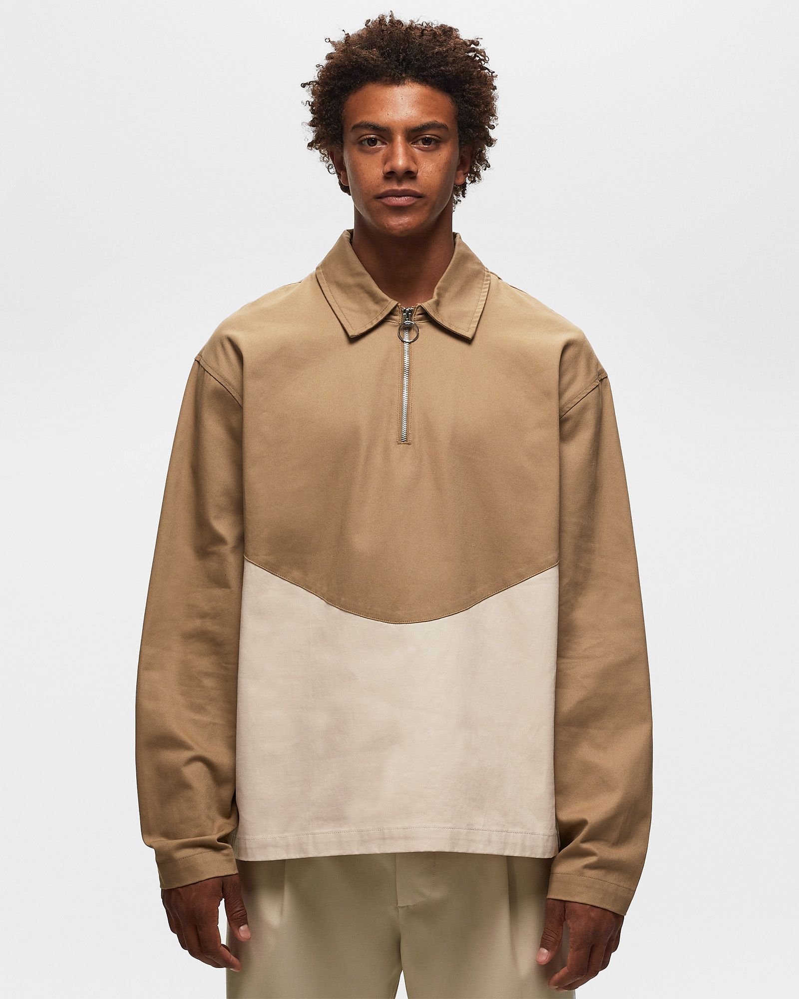 TWO-TONE HALFZIP SHIRT