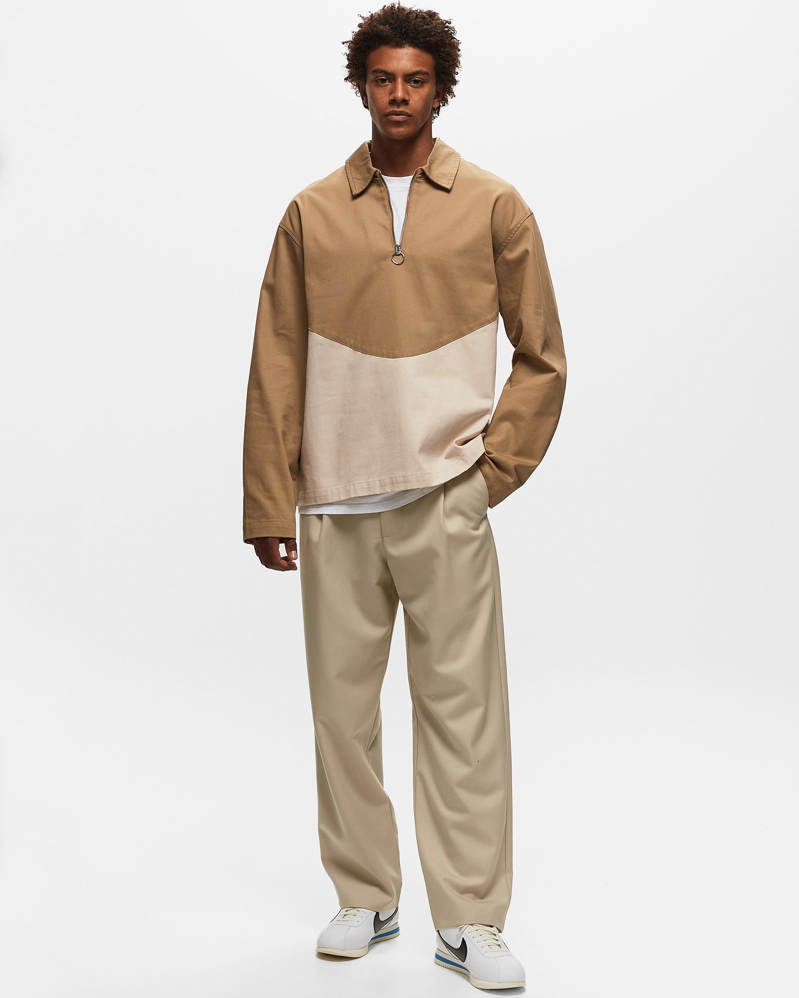 TWO-TONE HALFZIP SHIRT