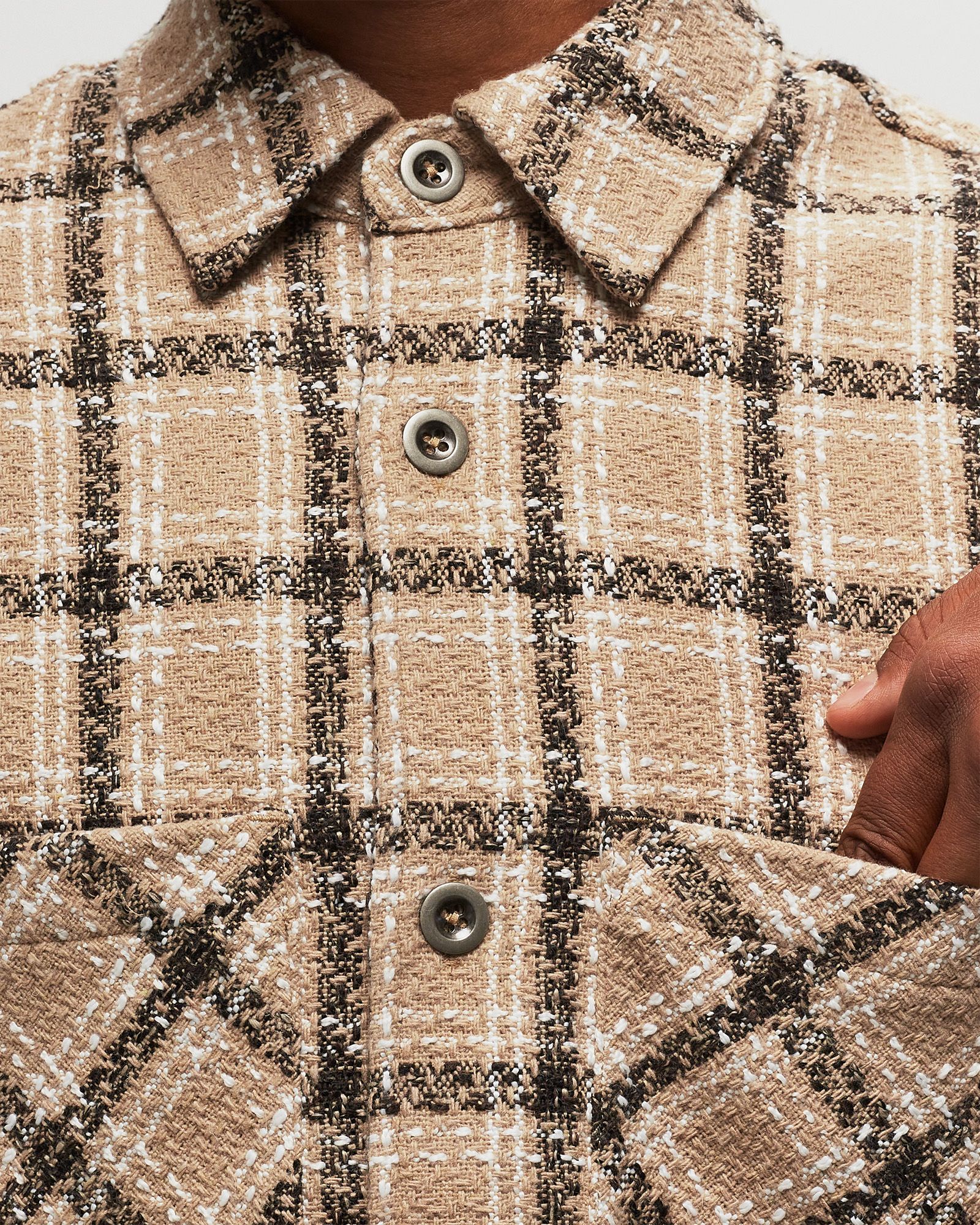 BOUCLÉ PLAID SHIRT
