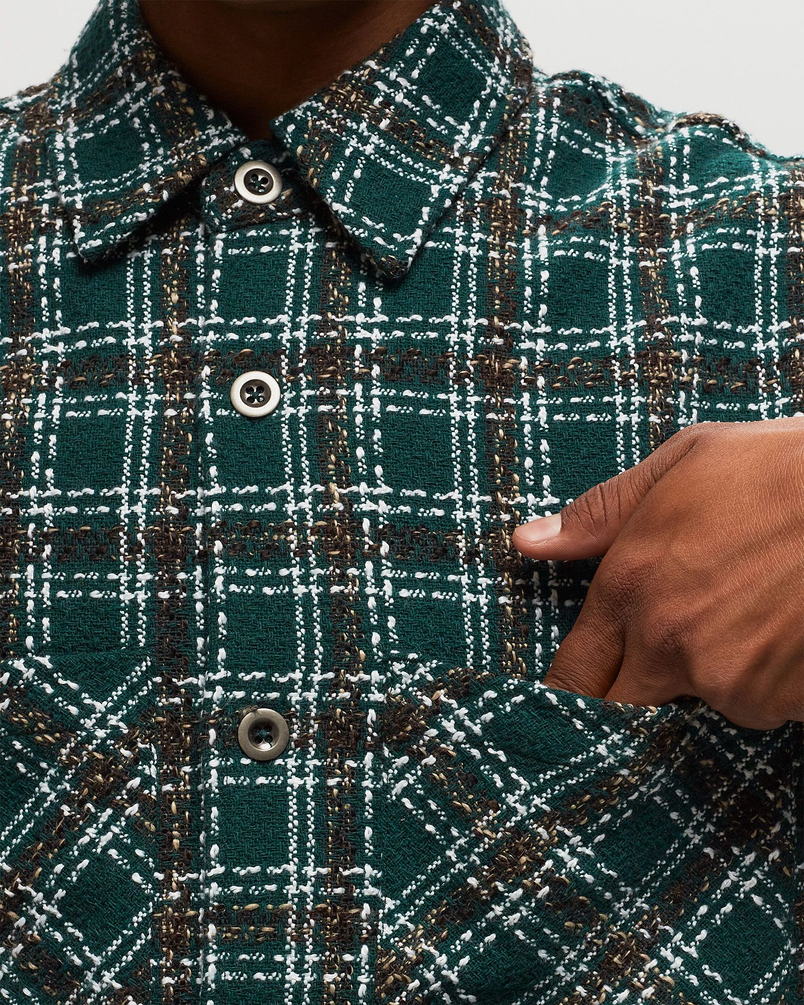 BOUCLÉ PLAID SHIRT