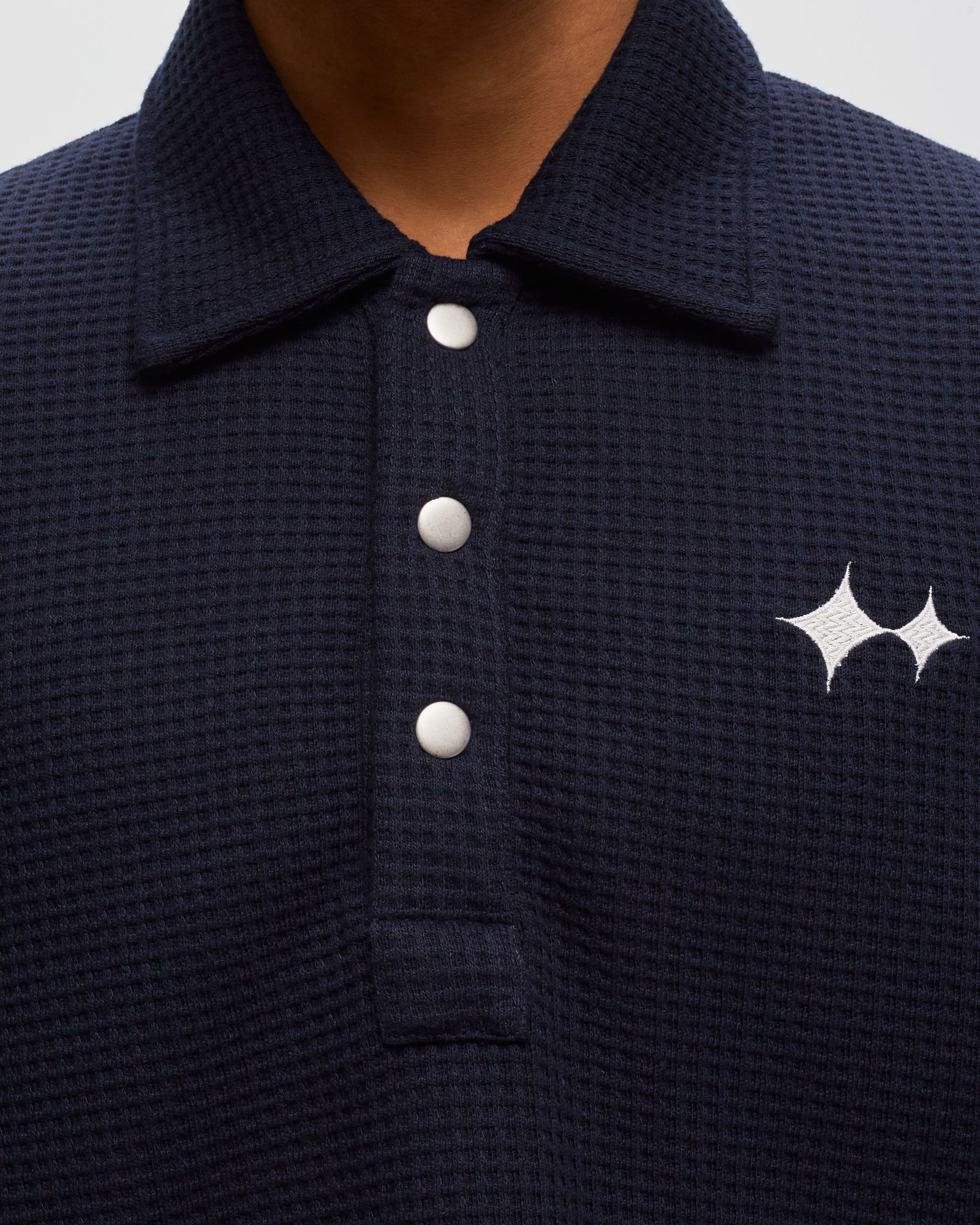 Oversized Waffle Polo Shirt