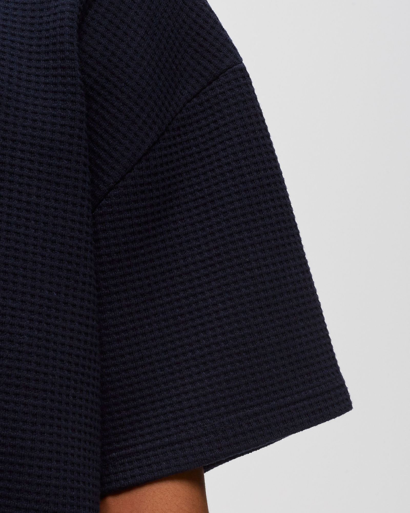 Oversized Waffle Polo Shirt