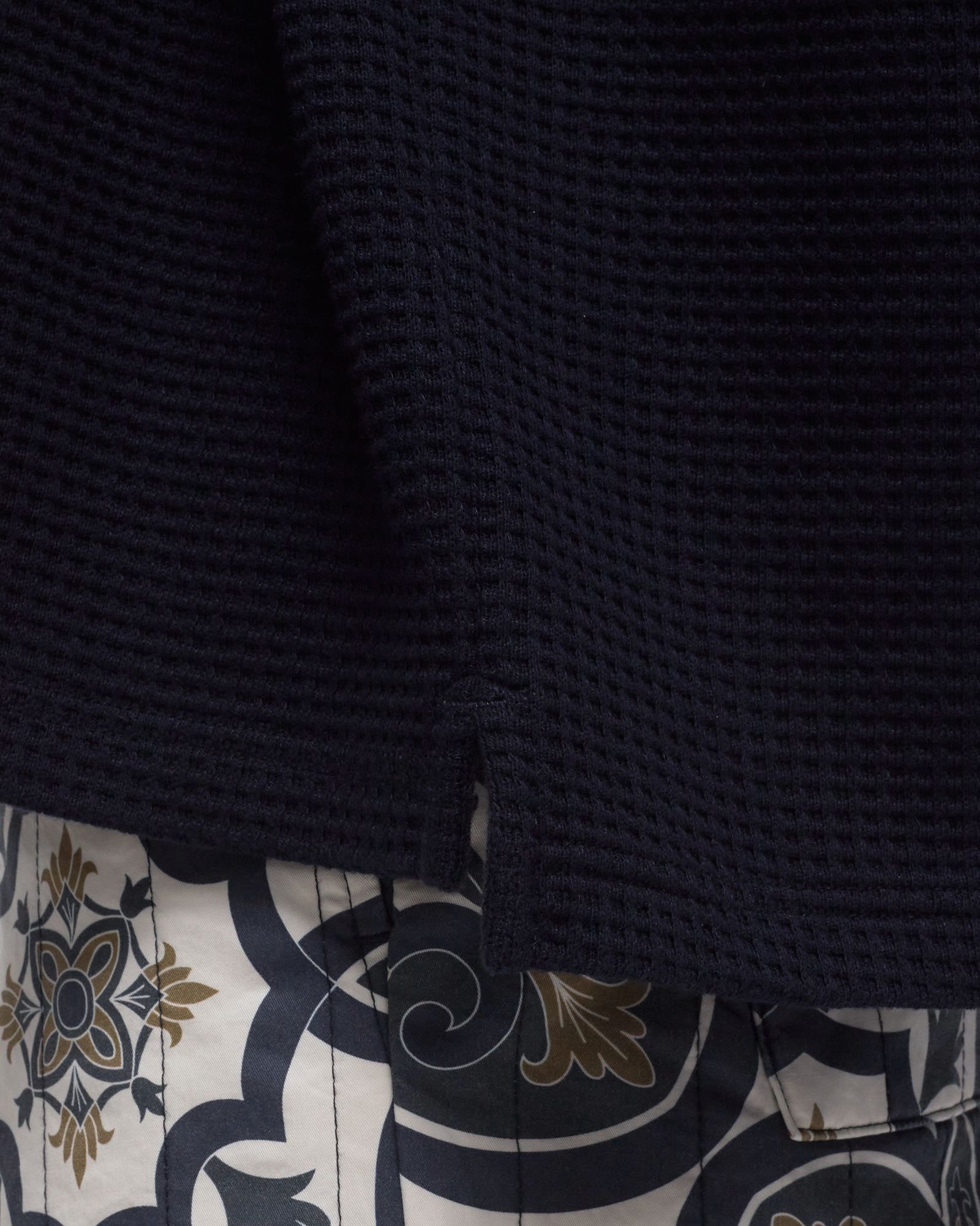 Oversized Waffle Polo Shirt