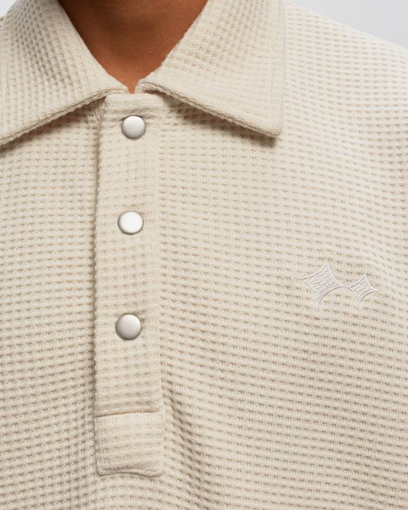 BSTN Brand Warmup Waffle Light Polo Shirt Beige