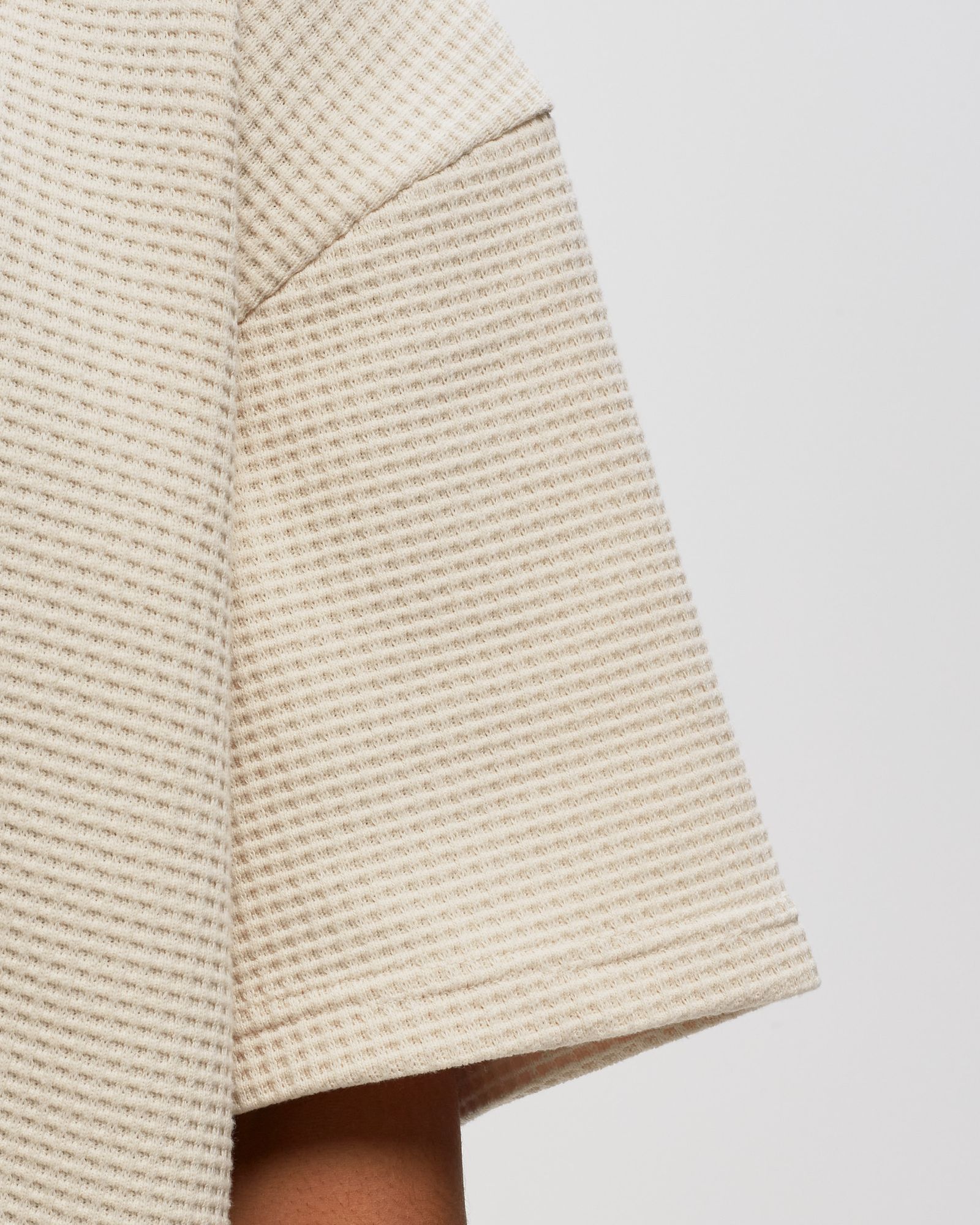 Oversized Waffle Polo Shirt