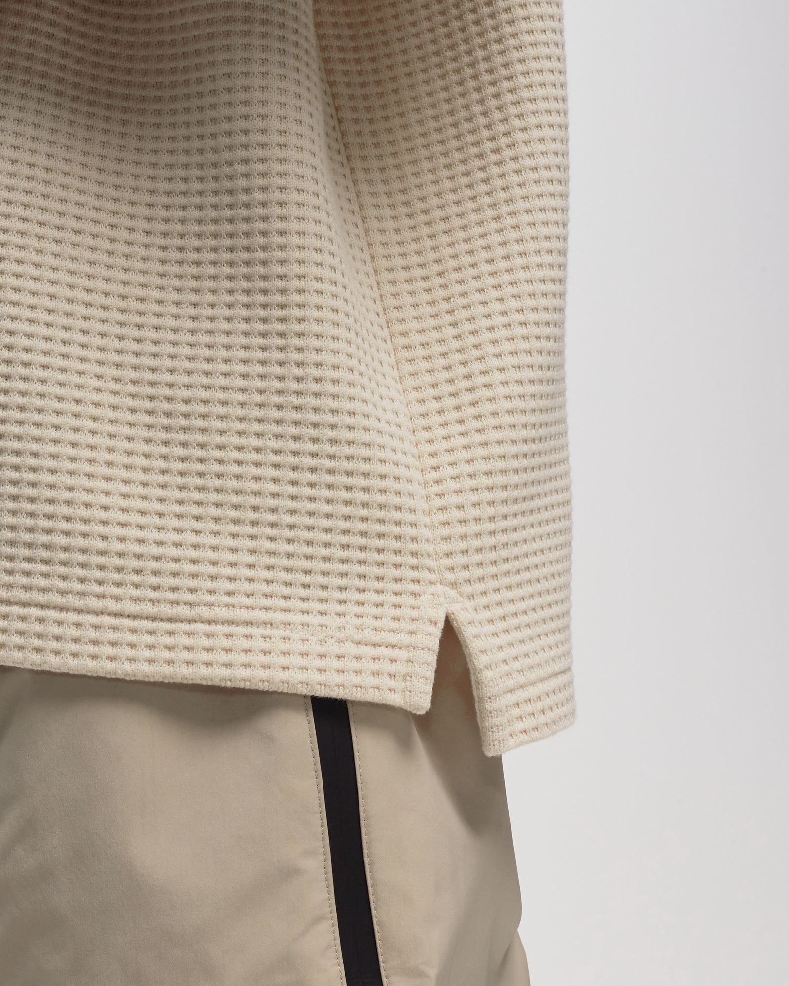 Oversized Waffle Polo Shirt