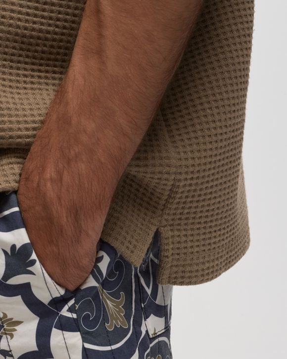 Oversized Waffle Polo Shirt