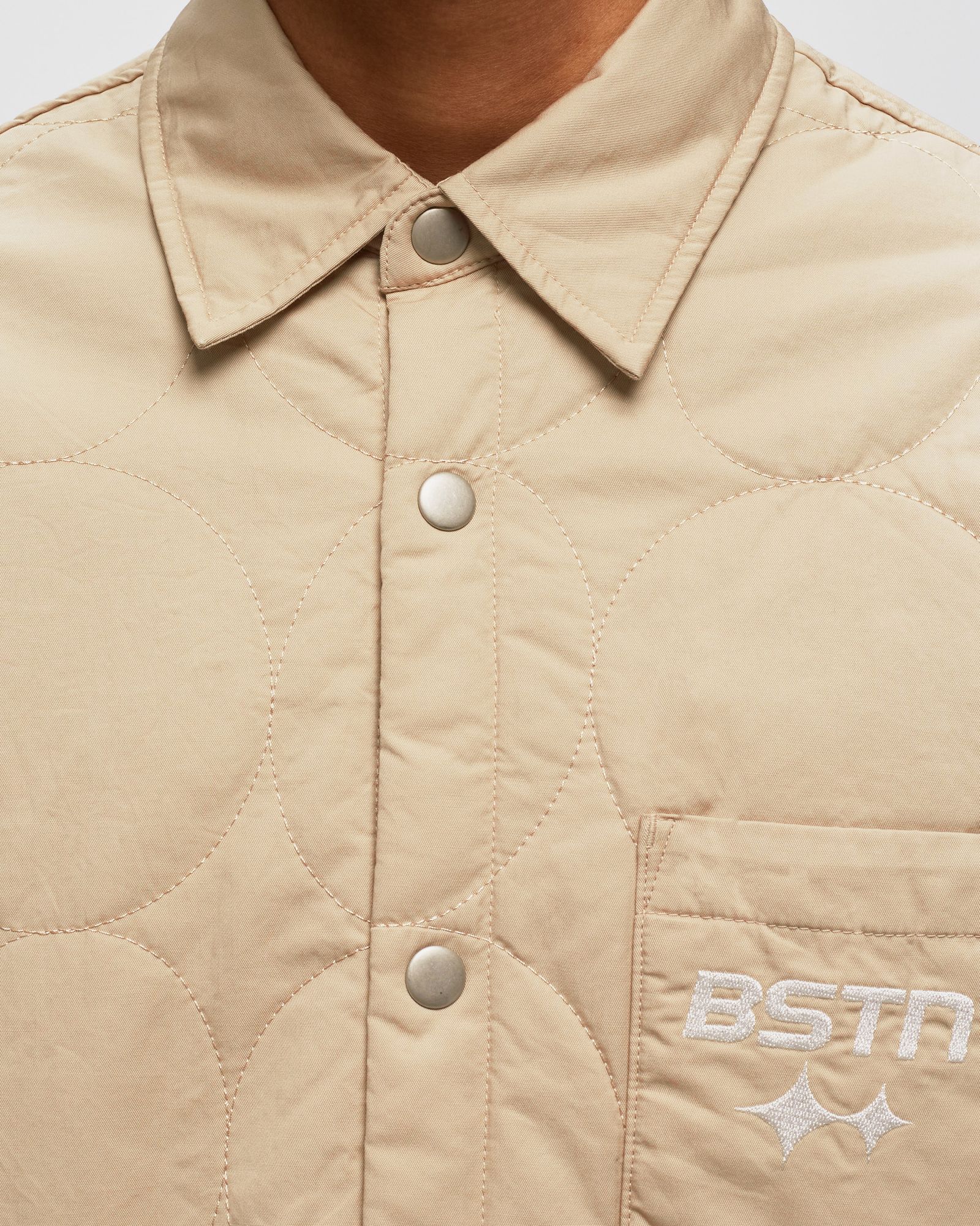 Logo Pattern Quilted Overshirt