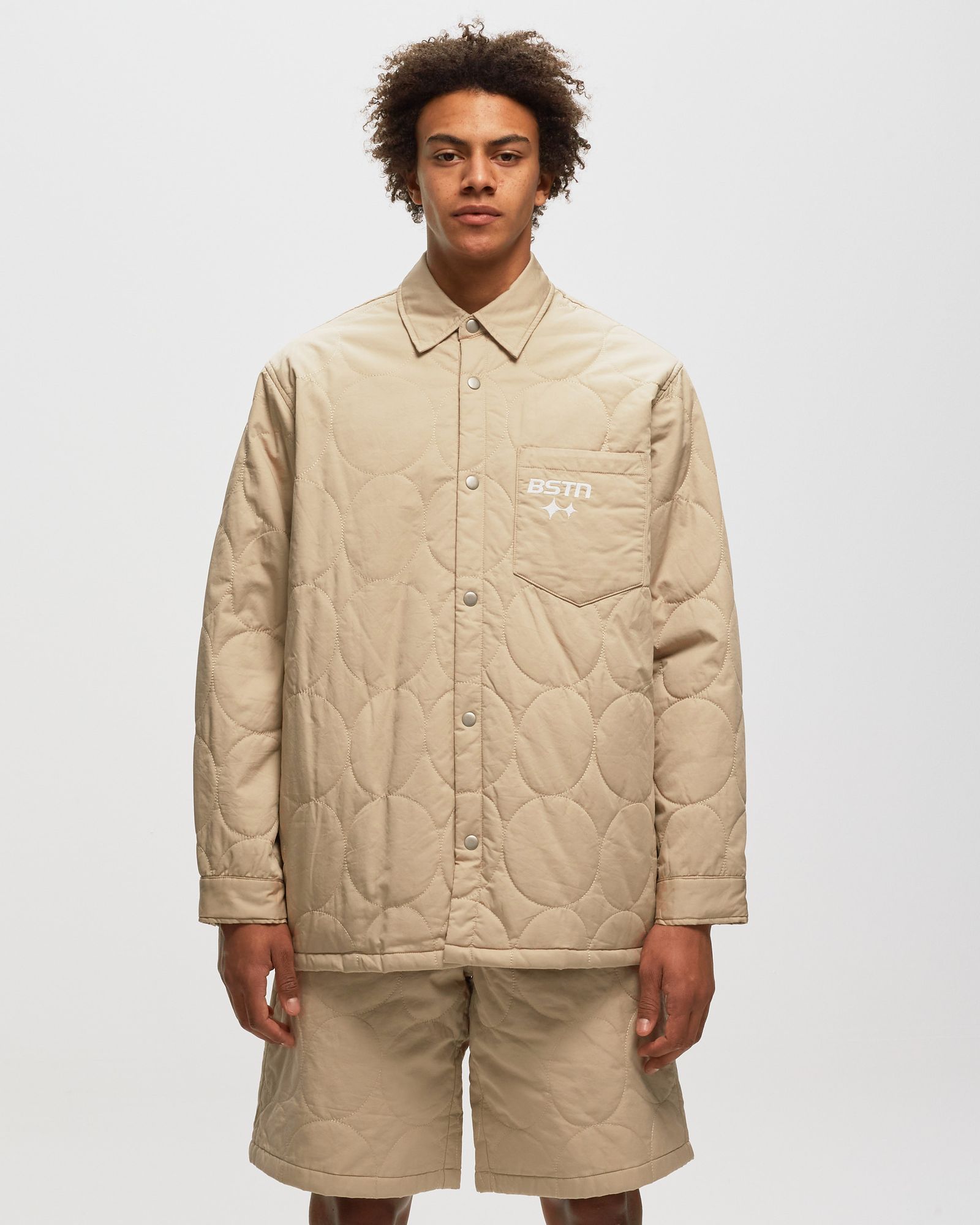 Logo Pattern Quilted Overshirt