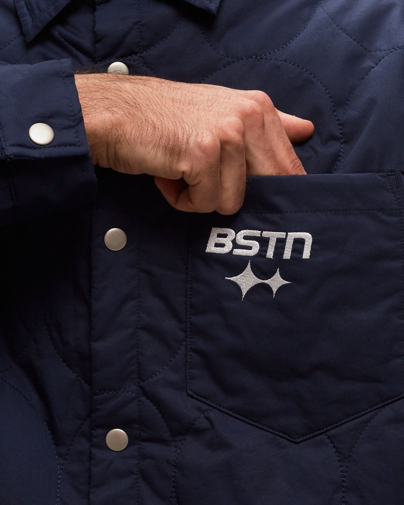 Logo Pattern Quilted Overshirt