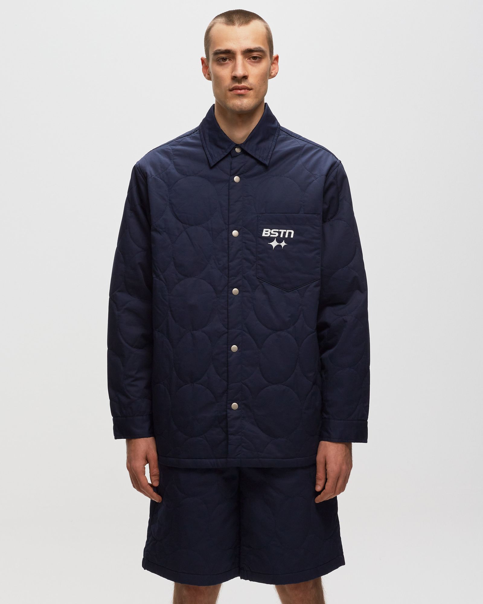 Logo Pattern Quilted Overshirt