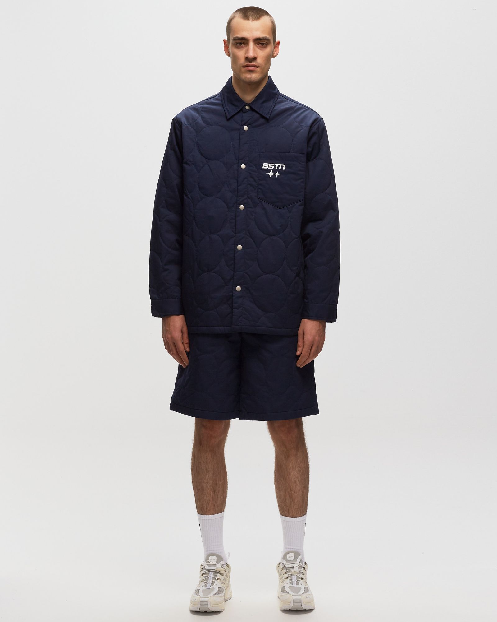 Logo Pattern Quilted Overshirt