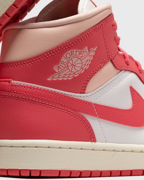 Jordan WMNS Air Jordan 1 Mid 'Strawberries and Cream' Pink - WHITE/SEA  CORAL-ATMOSPHERE-SAIL