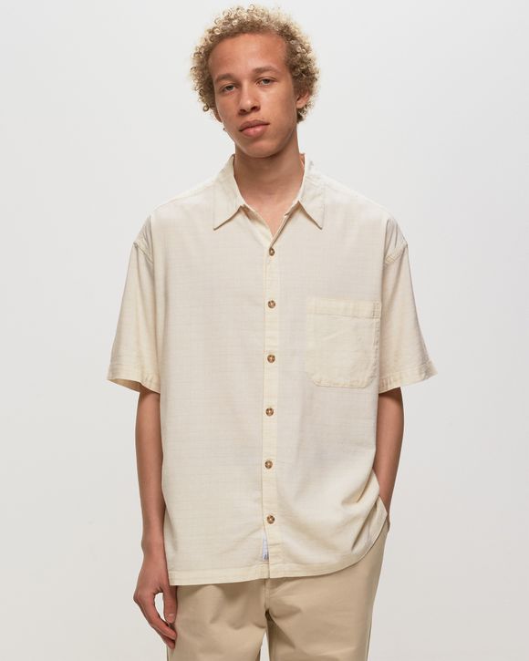 Adsum Short Sleeve Breezer Shirt Beige - WHITE