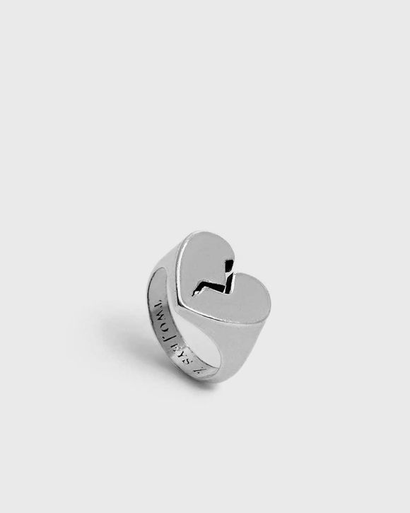 TwoJeys Broken Heart Ring Silver - PLATA