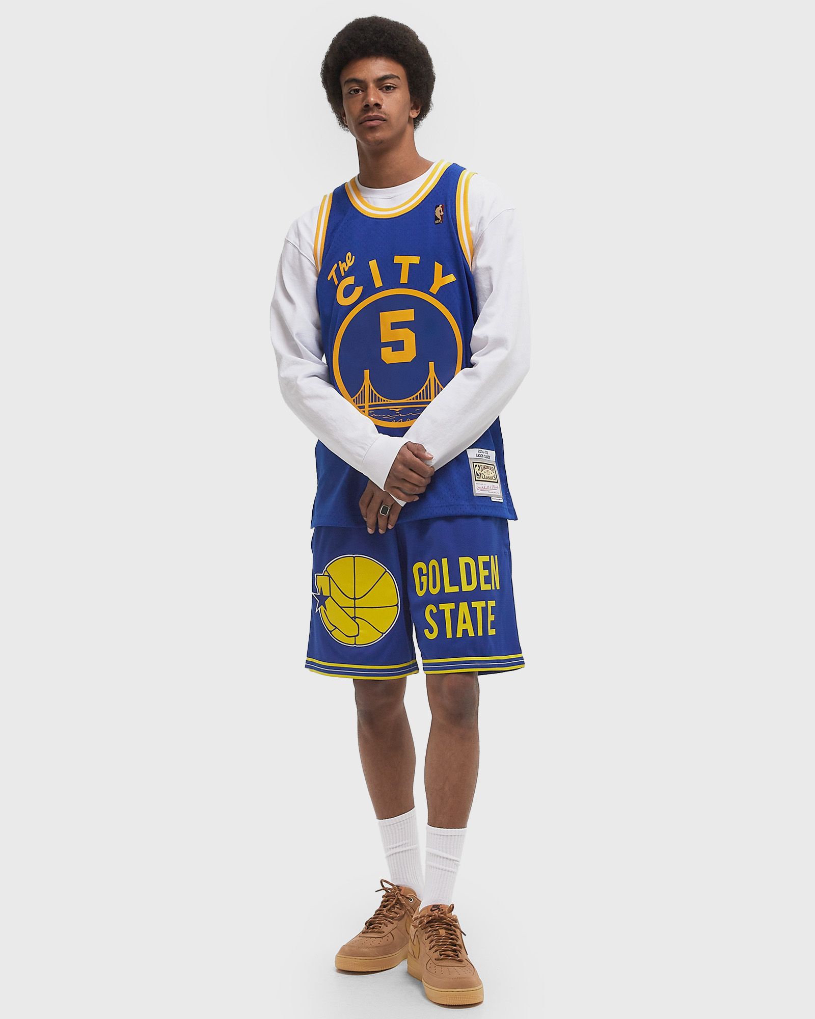 NBA TEAM ORIGINS 7IN MESH SHORTS VINTAGE LOGO GOLDEN STATE WARRIORS