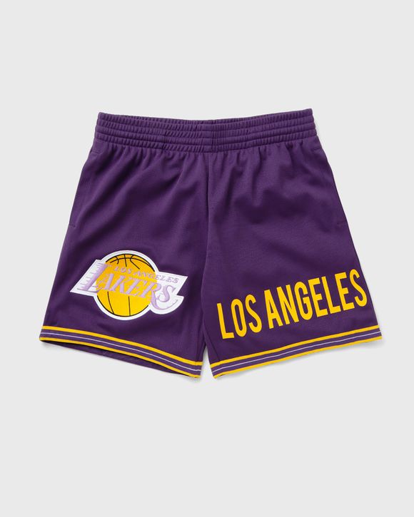 NBA TEAM ORIGINS 7IN MESH SHORTS VINTAGE LOGO LOS ANGELES LAKERS