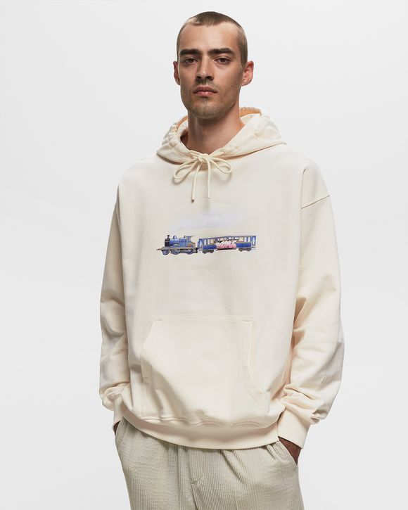パーカー・フーディ DROLE DE MONSIEUR Beige Hoodie with Logo in Cotton Man Mastic Cotton Slogan Hoodie