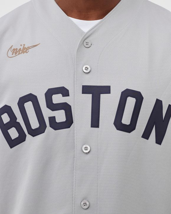 Grey Nike MLB Boston Red Sox Cooperstown Jersey