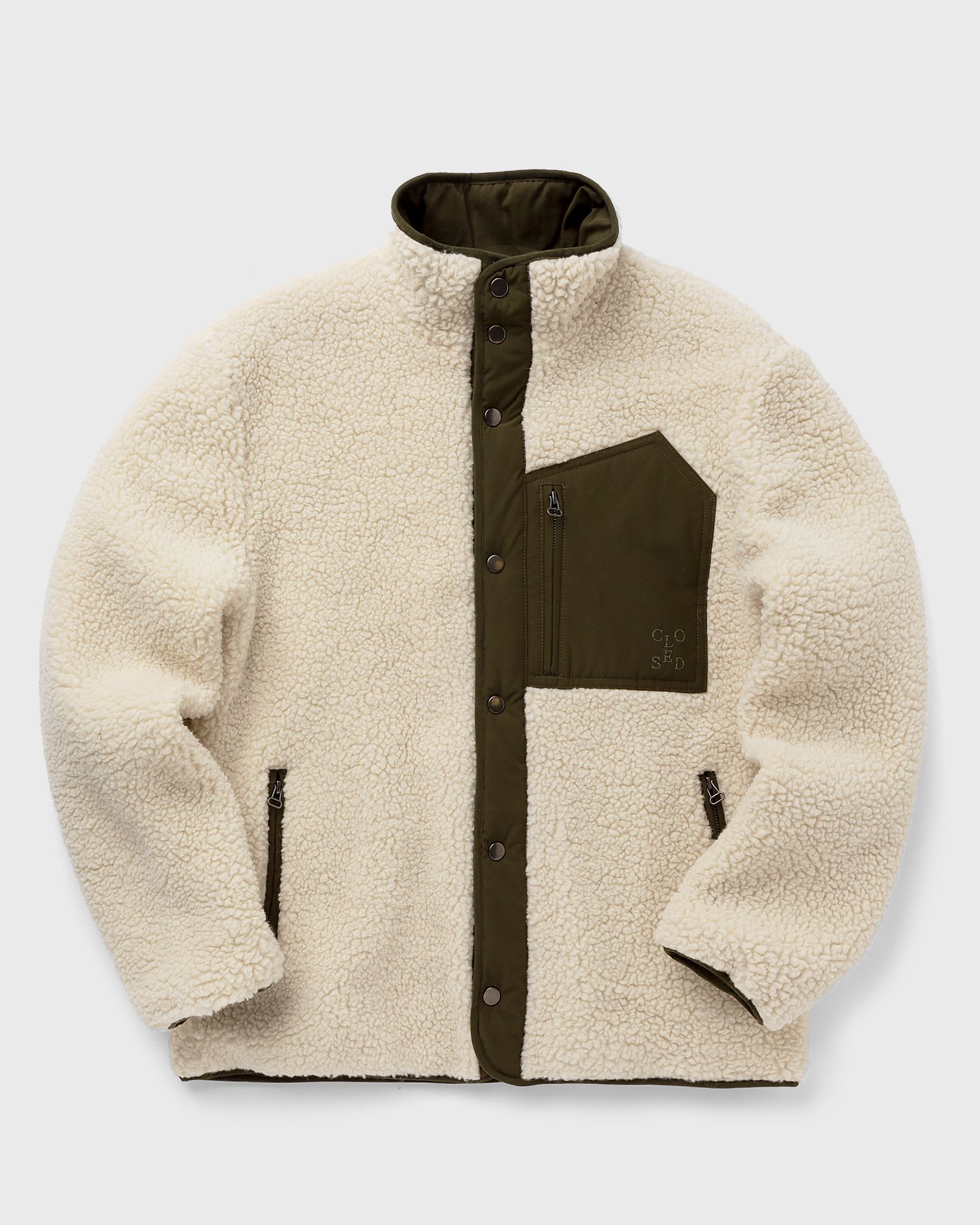 CLOSED - teddy jacket men fleece jackets beige in größe:l