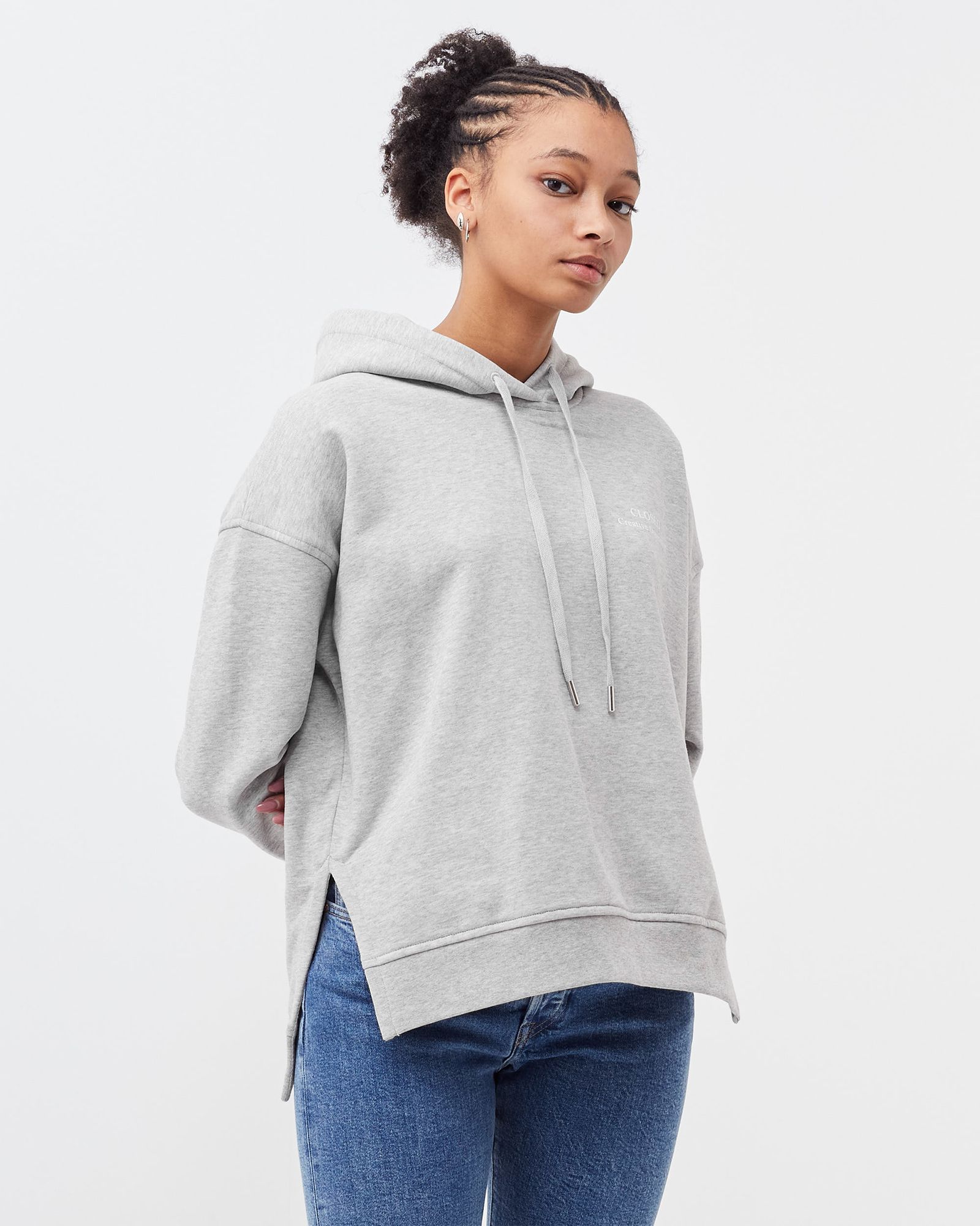 relaxed printed hoodie