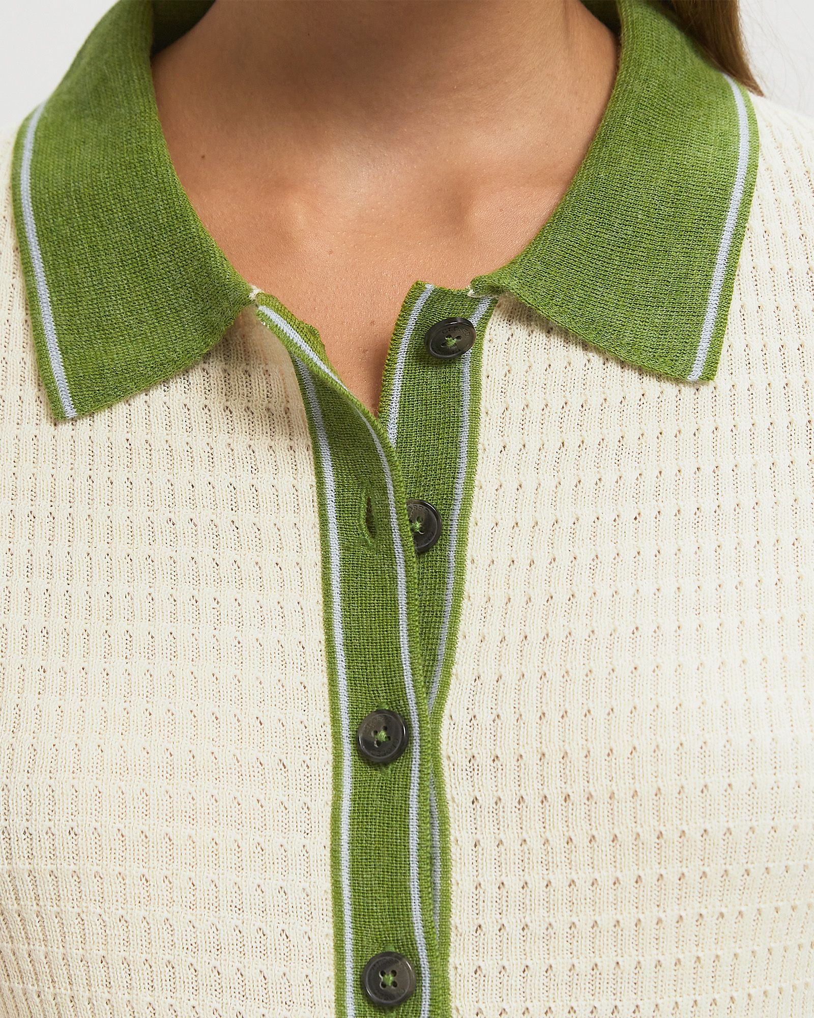 SHORT SLEEVE POLO CARDIGAN