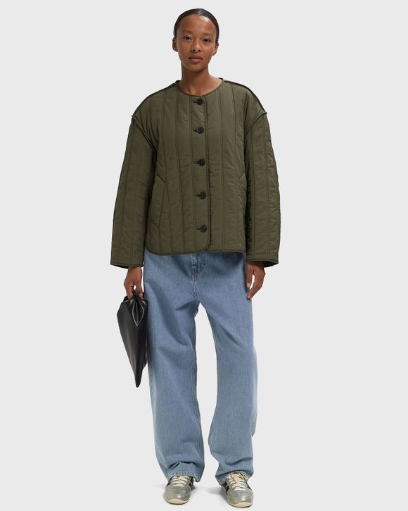 【新品・未開封】FASHIRU stand collar spring coat CLOSED QUILTED JACKET Green | BSTN Store