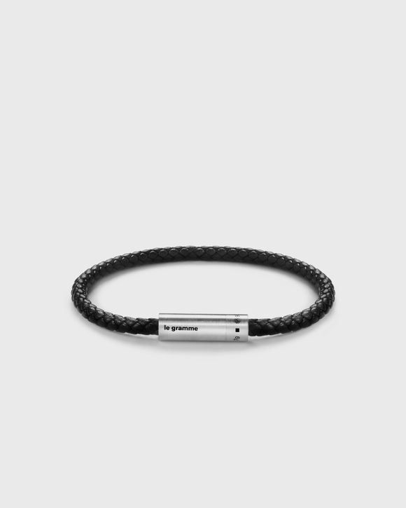 7g black leather cable bracelet