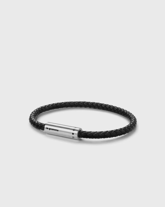 7g black leather cable bracelet
