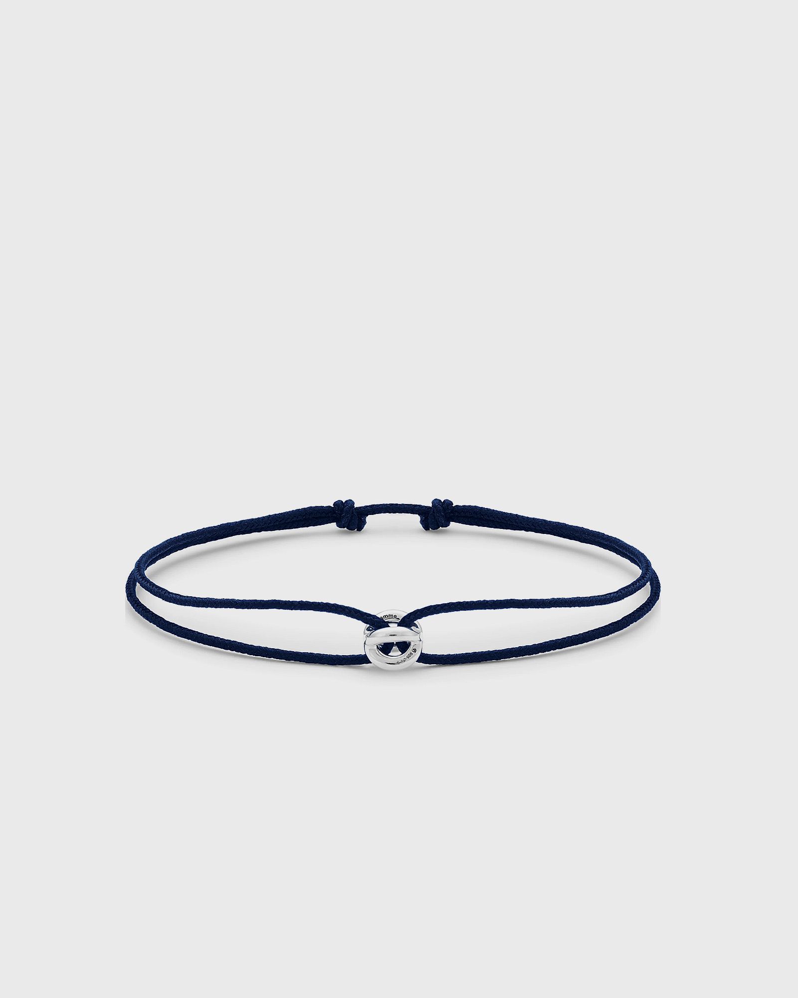 1g polished sterling silver navy entrelacs cord bracelet