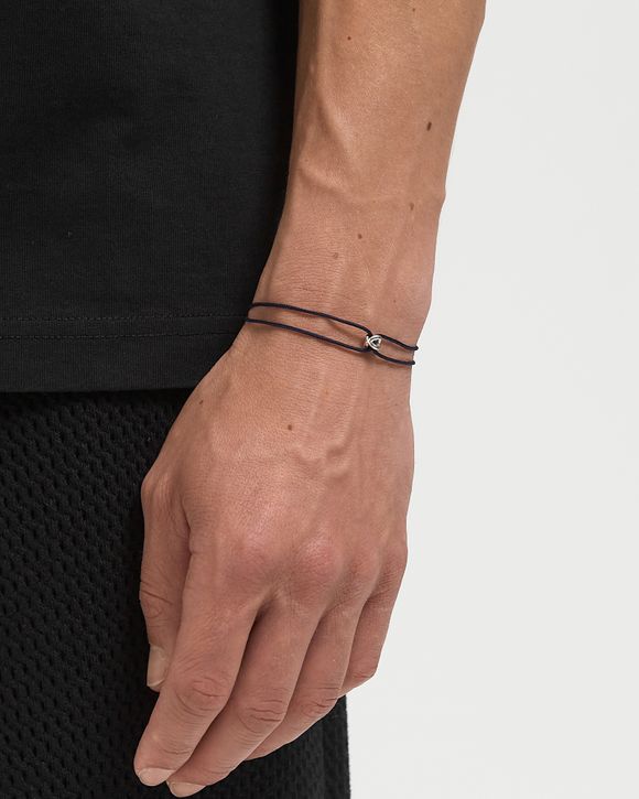 Thumbnail - 1g polished sterling silver navy entrelacs cord bracelet