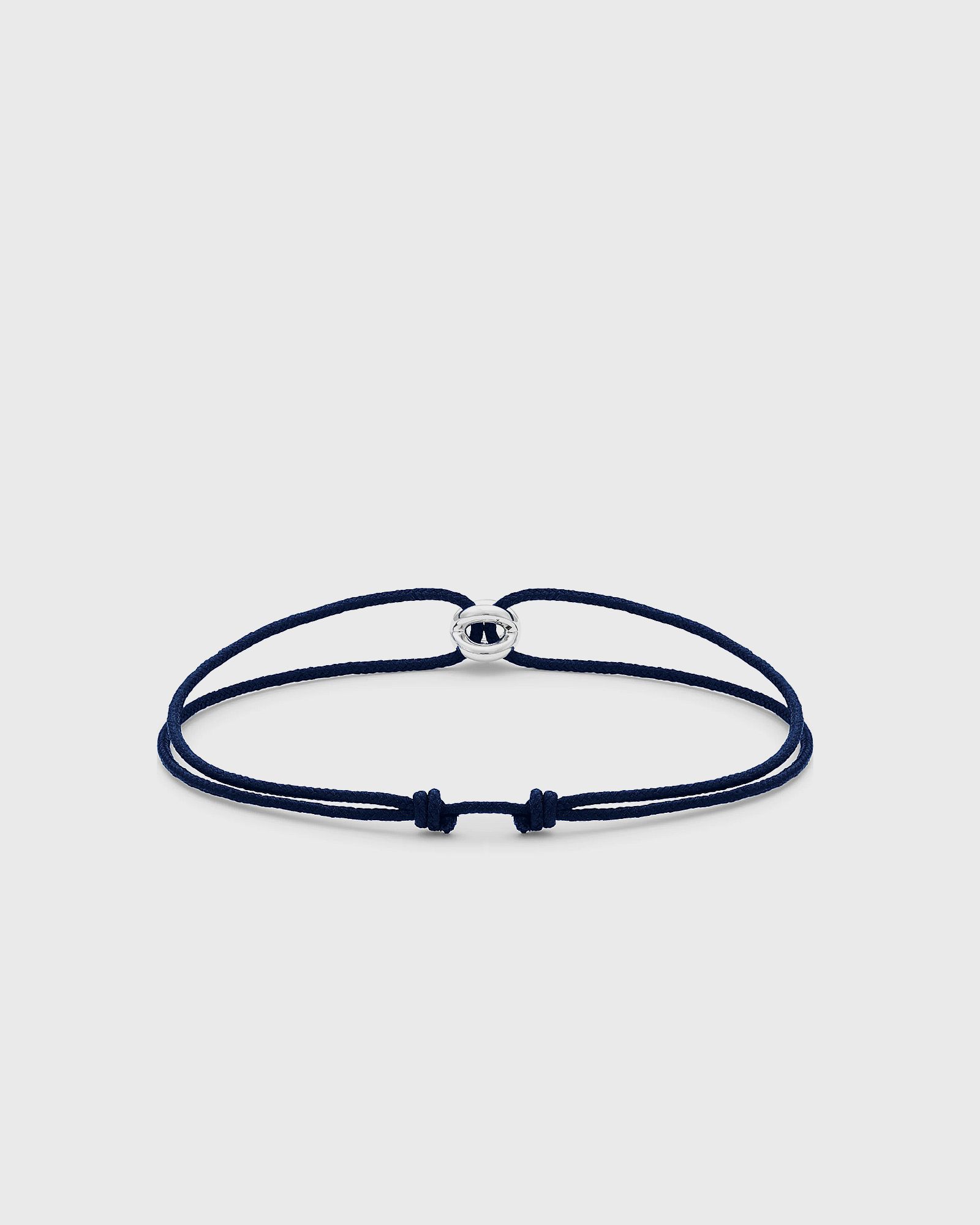 1g polished sterling silver navy entrelacs cord bracelet