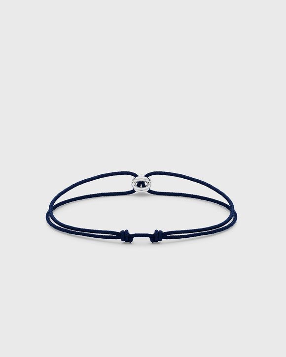 1g polished sterling silver navy entrelacs cord bracelet