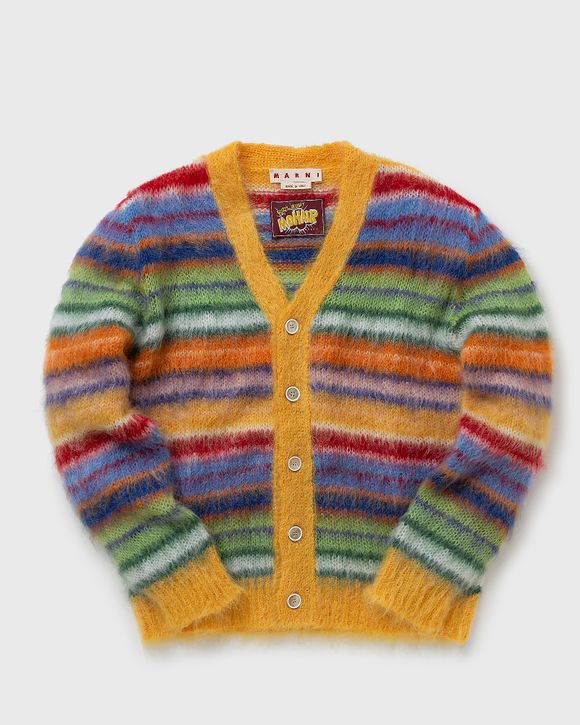 Rainbow Mohair Multi Color Monogram Cardigan