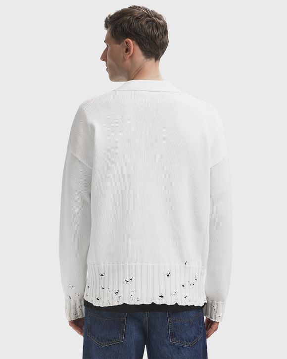 【MARNI / マルニ】DESTROY CARDIGAN BK 46 Marni Disheveled Cotton Cardigan | Pink Gummy | Canoe Club